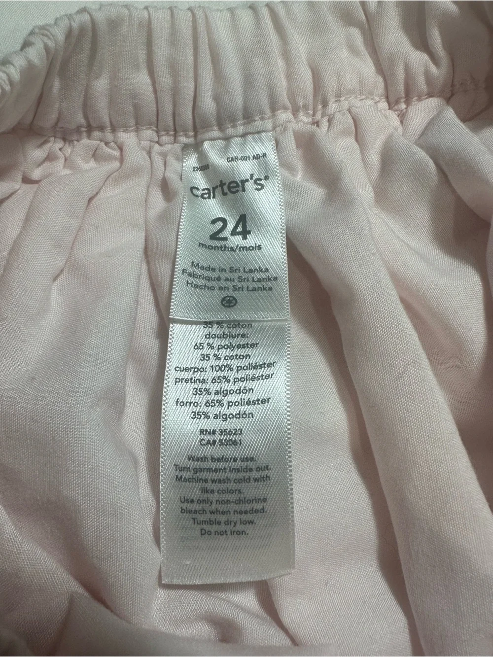 Carters Pink tulle Skirt with silver bows. Size: Girls 24 months